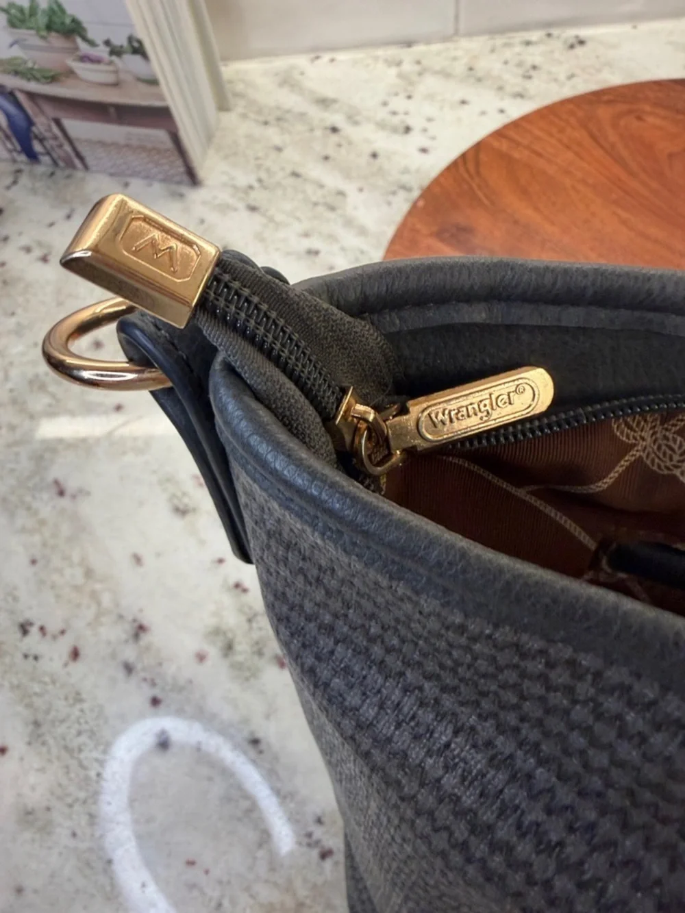 Wrangler Charcoal Hobo Bag